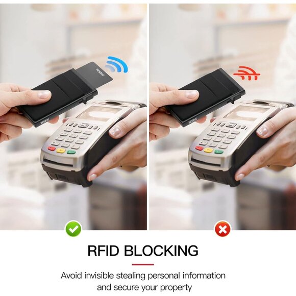 Wallet for Men - Pop up Card Holder RFID Blocking Minimalist Business Credit Ca - Picture 9 of 10